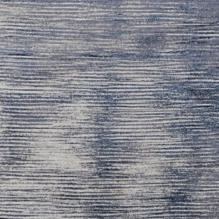 2' X 3' Gray and Ivory Striped Power Loom Distressed Area Rug