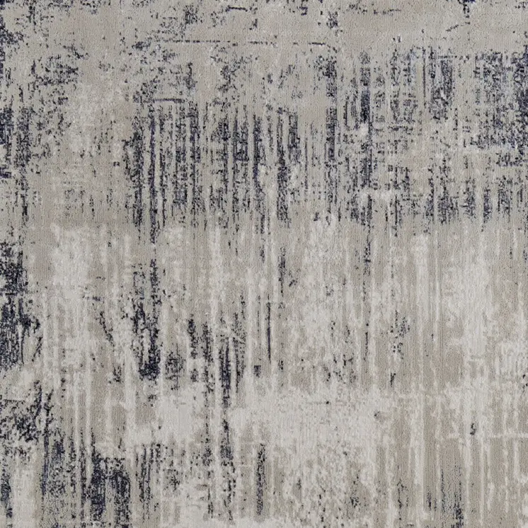 2' X 3' Blue and Ivory Abstract Power Loom Distressed Area Rug