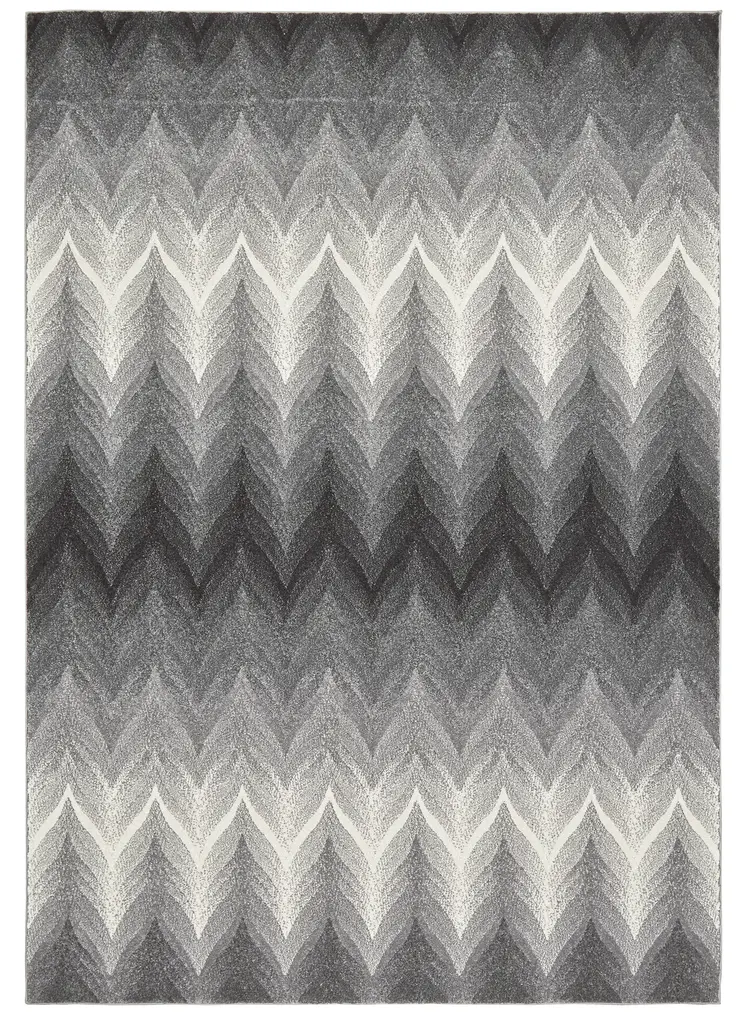 2' X 3' Gray And White Geometric Stain Resistant Area Rug