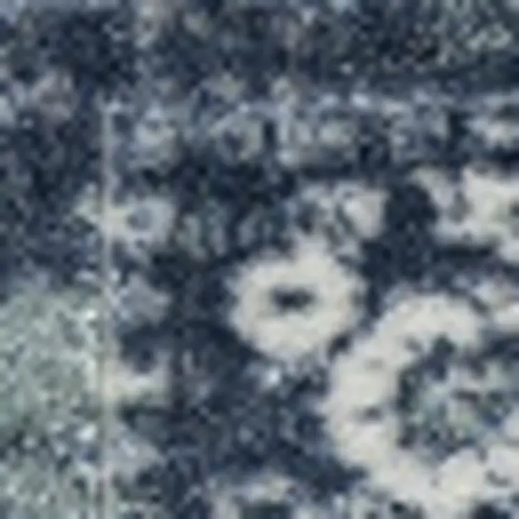 5' X 7' Blue Floral Stain Resistant Area Rug