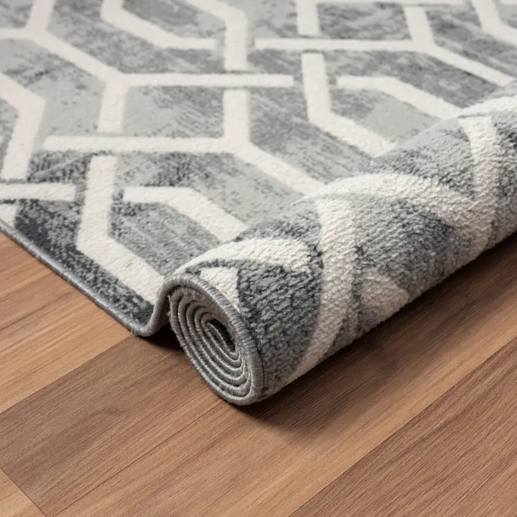 5' X 7' Gray Geometric Area Rug