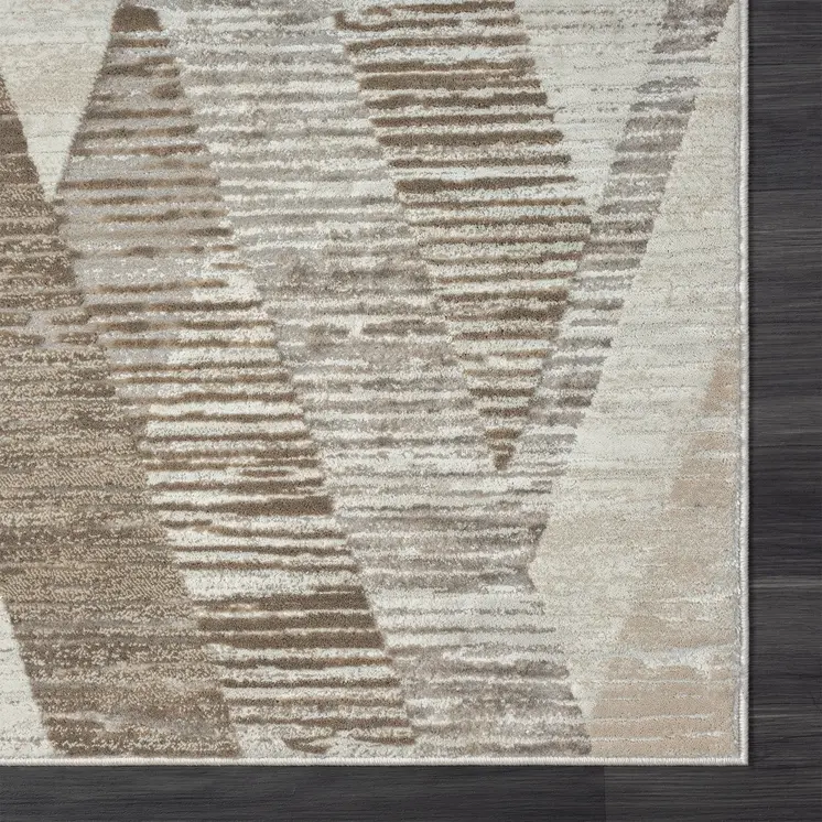 2' X 8' Gray Geometric Runner Rug