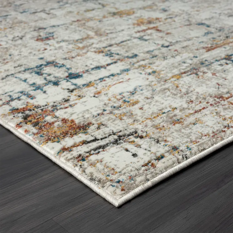 2' X 10' Gray Abstract Distressed Runner Rug