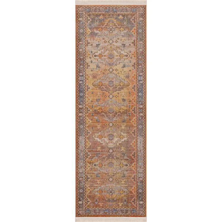 2' X 6' Brown Southwestern Runner Rug