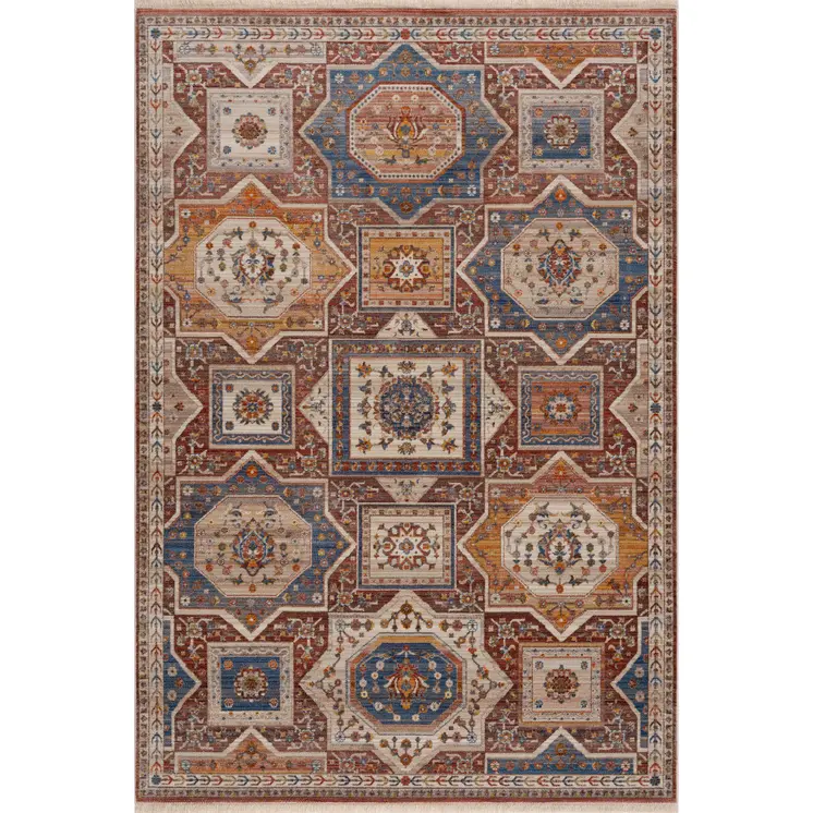 9' X 12' Red Southwestern Area Rug