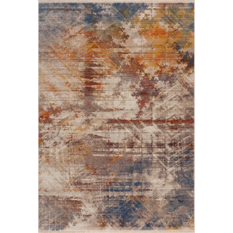 9' X 12' Gray Abstract Distressed Area Rug