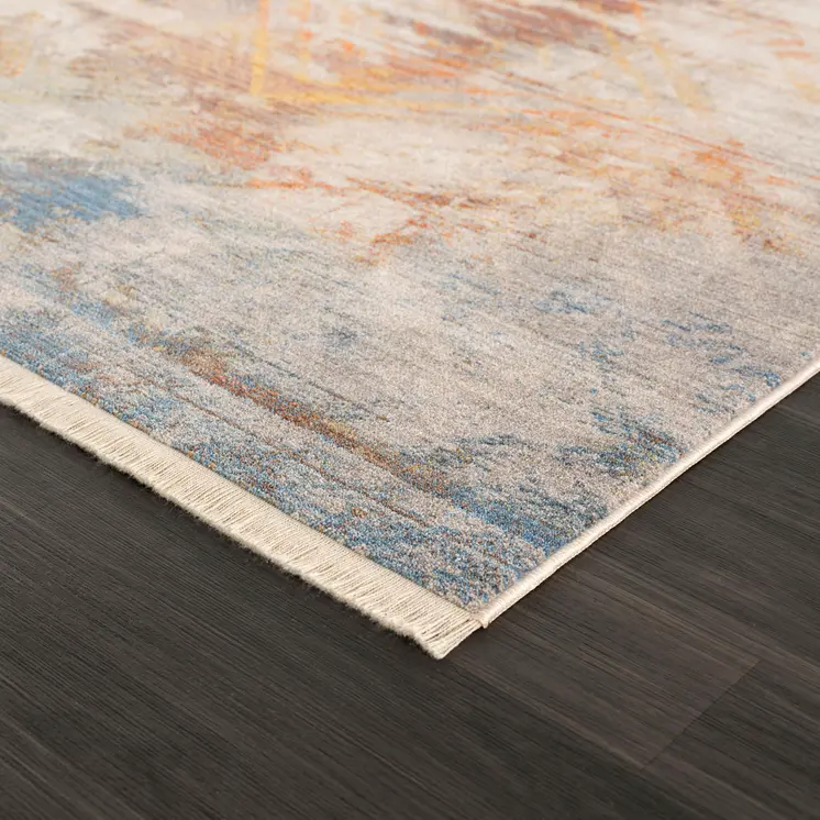 9' X 12' Gray Abstract Distressed Area Rug