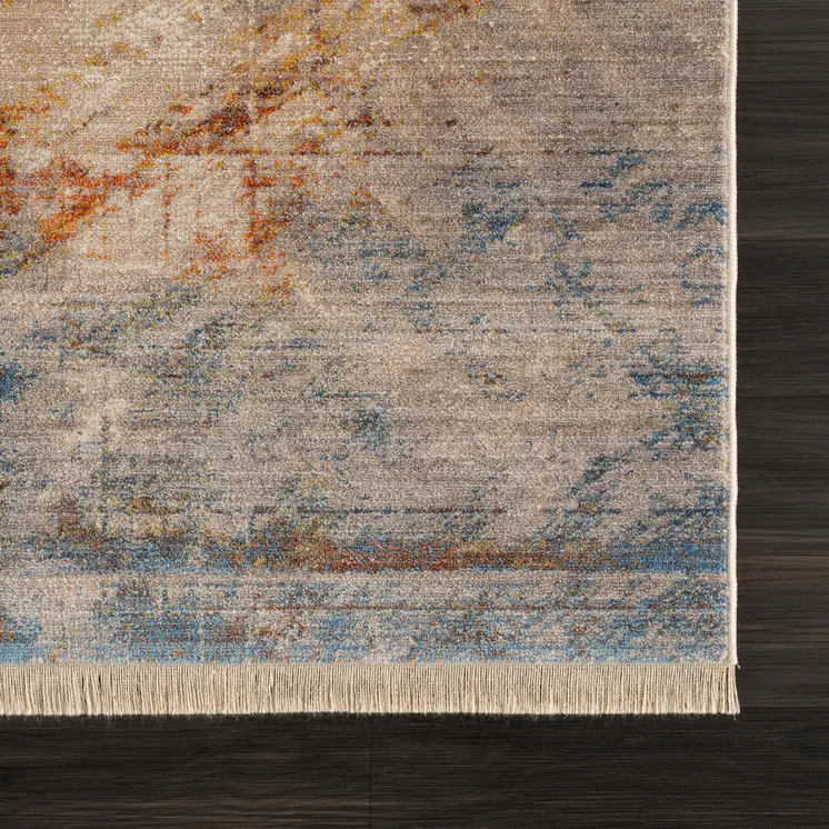 9' X 12' Gray Abstract Distressed Area Rug