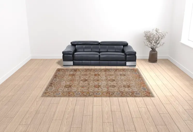 9' X 12' Ivory Oriental Area Rug