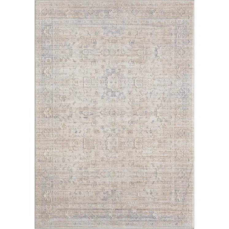 4' X 6' Gray Botanical Area Rug