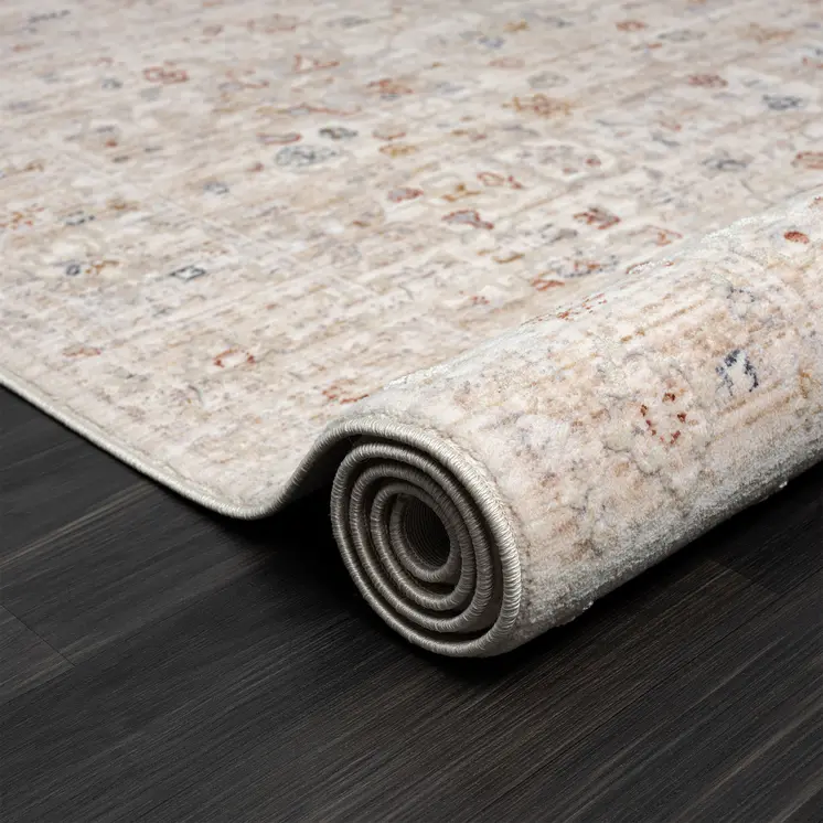 4' X 6' Beige Botanical Area Rug