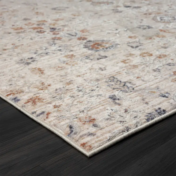 4' X 6' Ivory Floral Area Rug