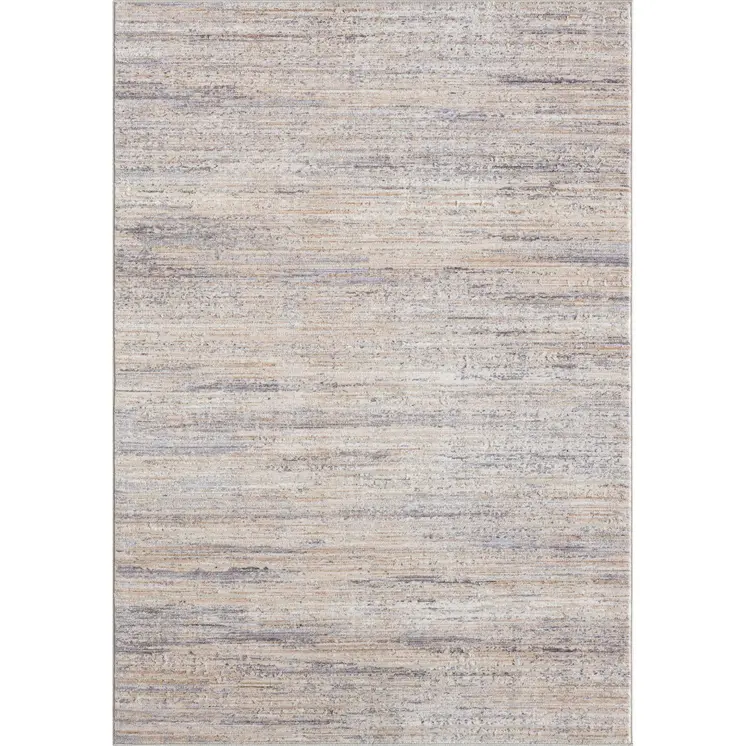 4' X 6' Beige And Gray Striped Area Rug