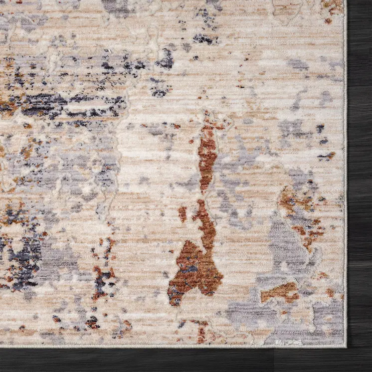 4' X 6' Beige Abstract Area Rug