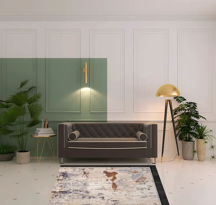 4' X 6' Beige Abstract Area Rug