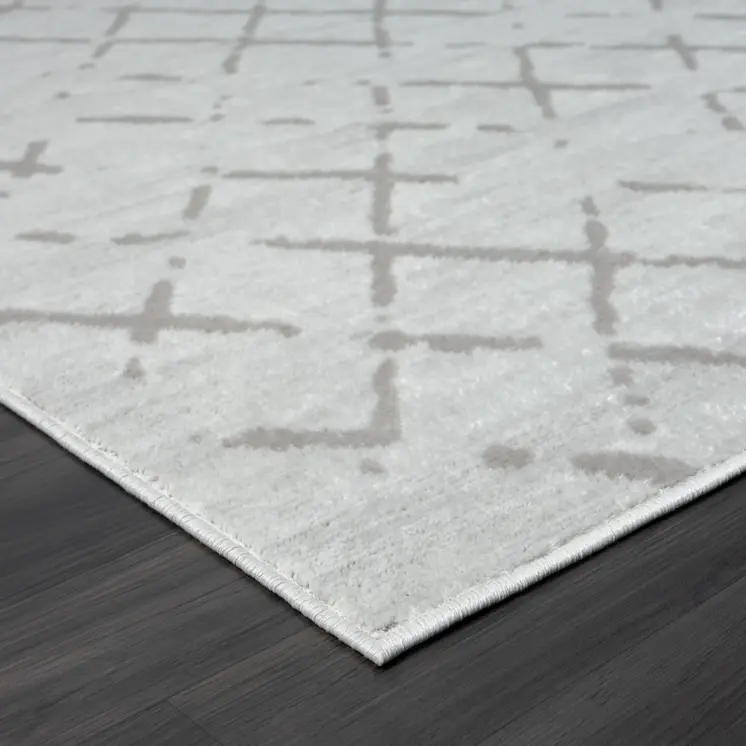 8' X 10' Cream Geometric Area Rug