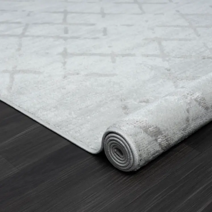 8' X 10' Cream Geometric Area Rug