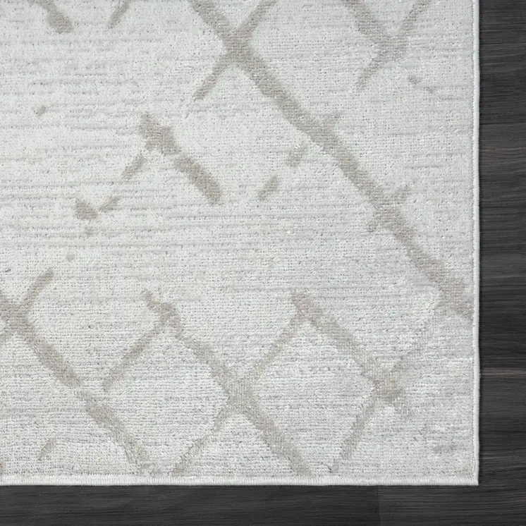8' X 10' Cream Geometric Area Rug