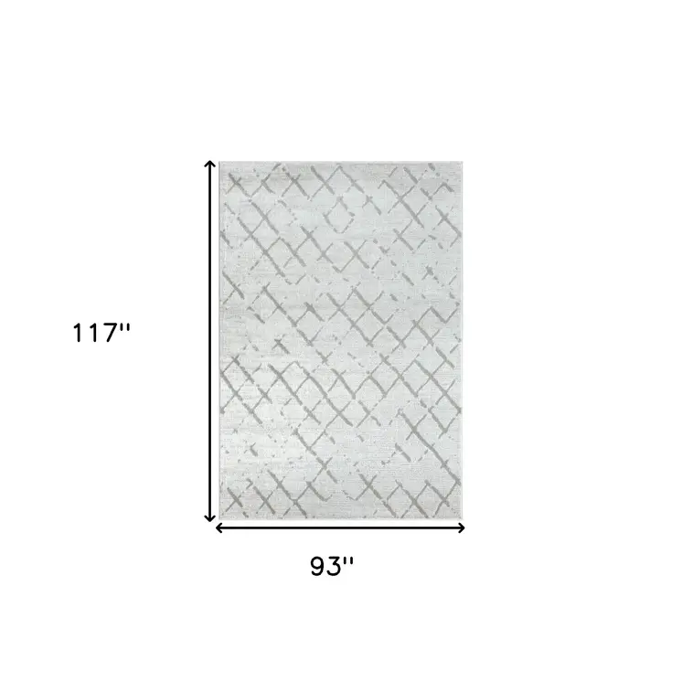 8' X 10' Cream Geometric Area Rug