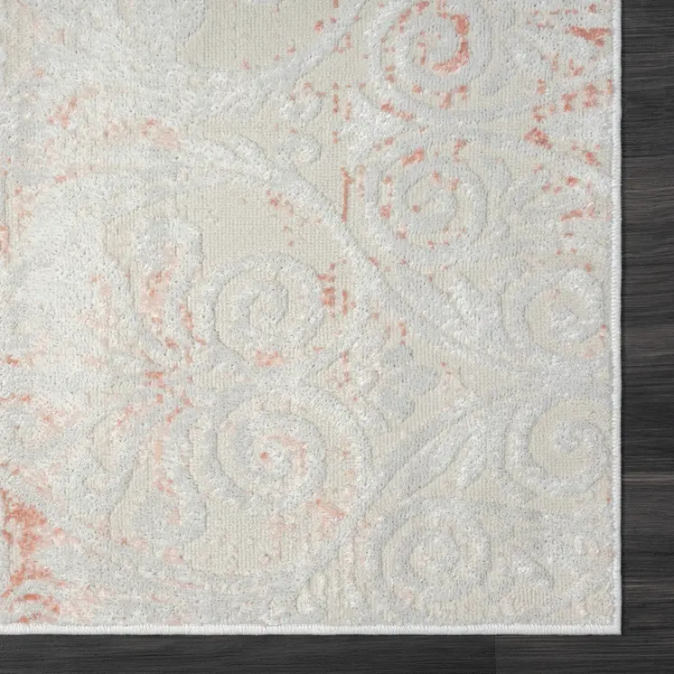 5' X 7' Pink Floral Area Rug