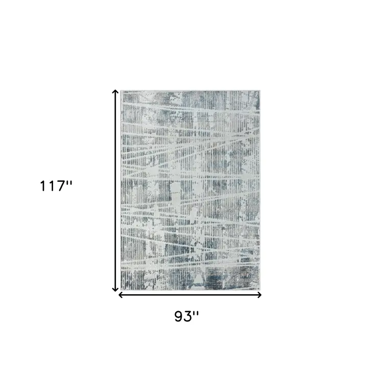 8' X 10' Blue Abstract Area Rug