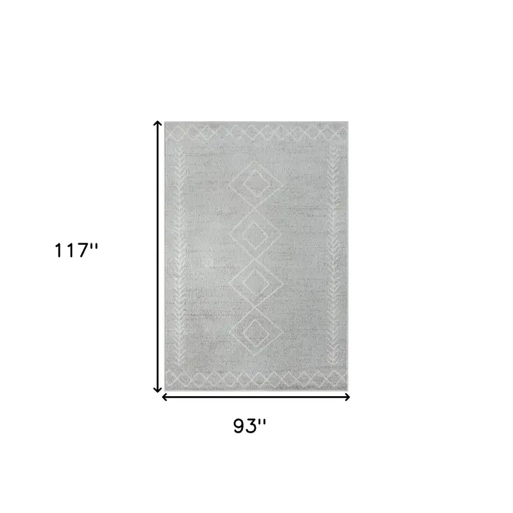 8' X 10' Gray Diamond Area Rug
