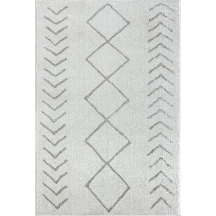8' X 10' Cream Diamond Area Rug