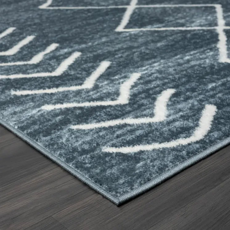 5' X 7' Blue Diamond Area Rug