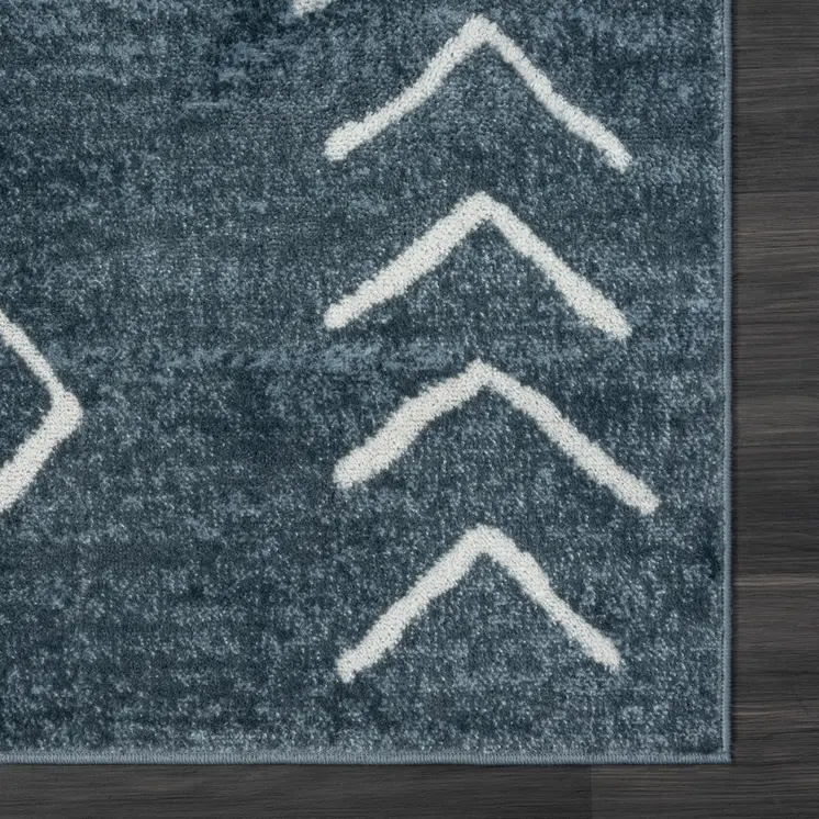 5' X 7' Blue Diamond Area Rug