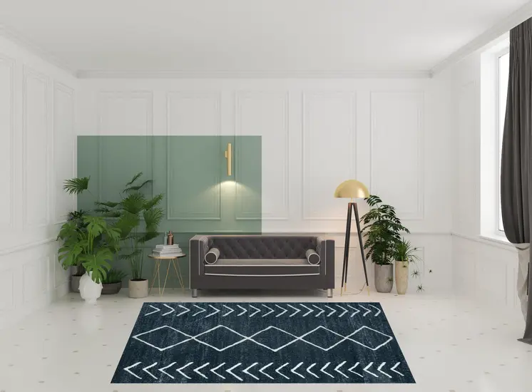8' X 10' Blue Diamond Area Rug