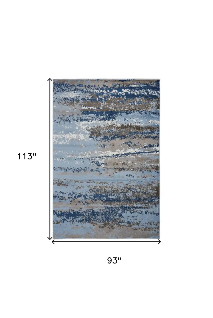 8' X 10' Blue Abstract Area Rug