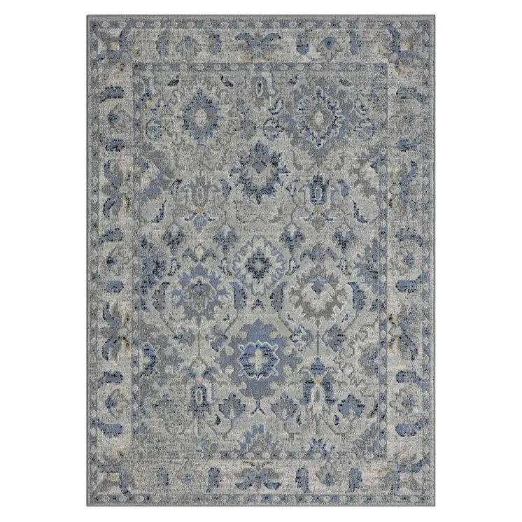 8' X 10' Blue Floral Area Rug