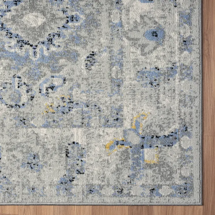 8' X 10' Blue Floral Area Rug