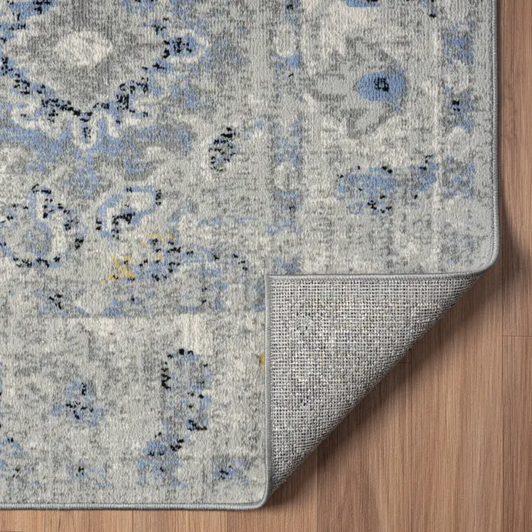 8' X 10' Blue Floral Area Rug