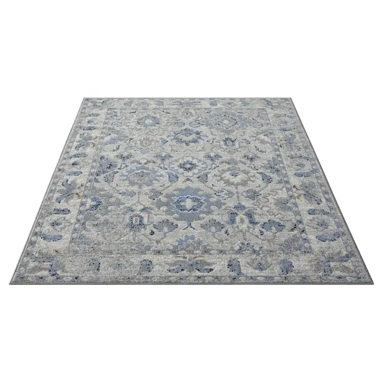 8' X 10' Blue Floral Area Rug