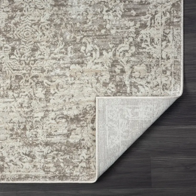 8' X 10' Gray Abstract Distressed Area Rug