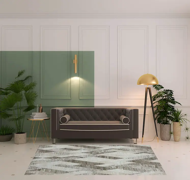 5' X 8' Gray Geometric Area Rug
