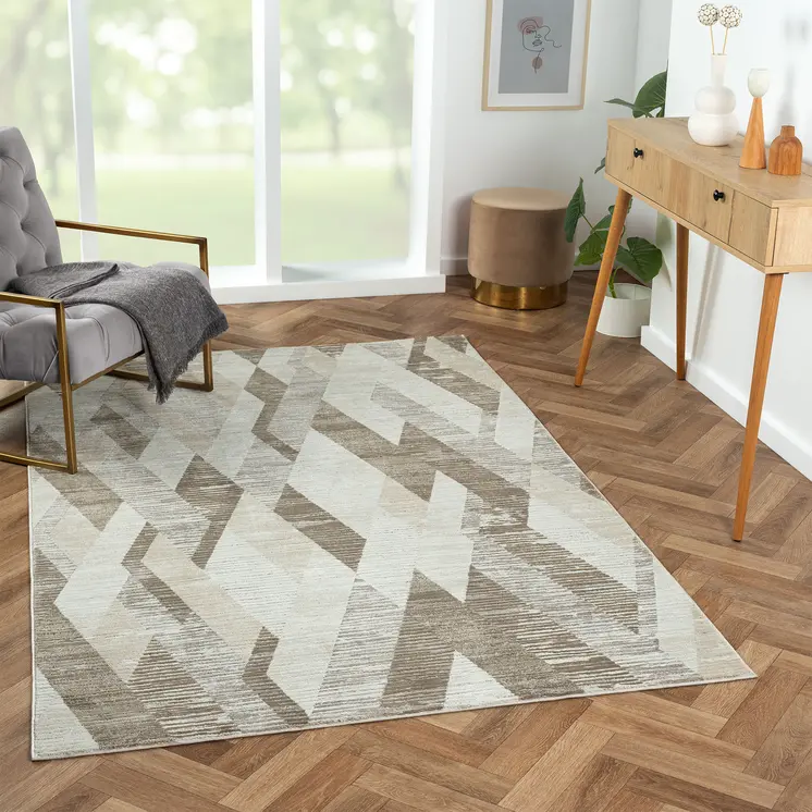 8' X 10' Gray Geometric Area Rug