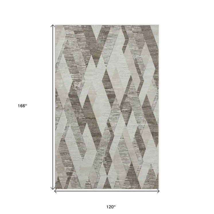 10' X 14' Gray Geometric Area Rug