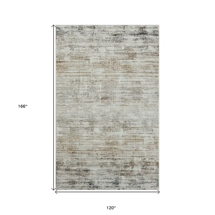 10' X 14' Gray Abstract Distressed Area Rug