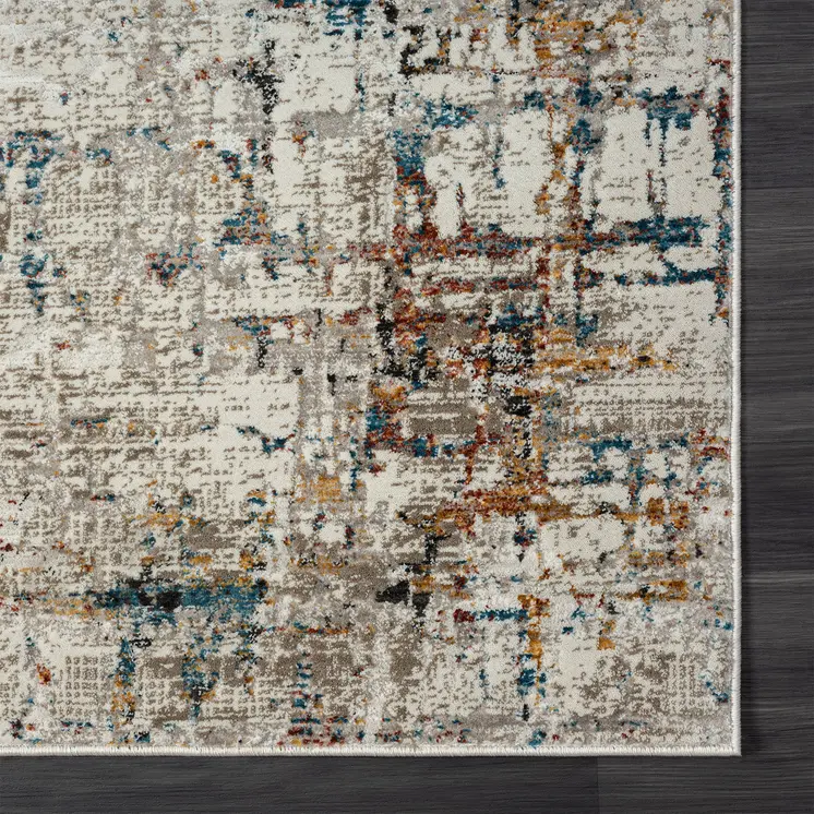 9' X 12' Gray Abstract Distressed Area Rug