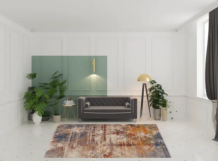 8' X 10' Gray Abstract Distressed Area Rug