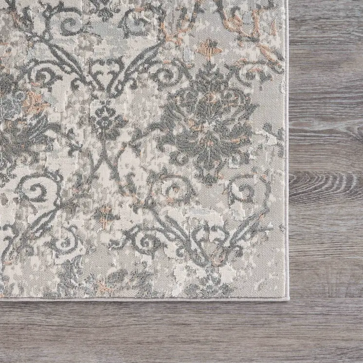 8' X 11' Cream Abstract Distressed Area Rug