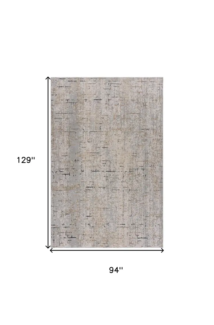 8' X 11' Cream Abstract Area Rug