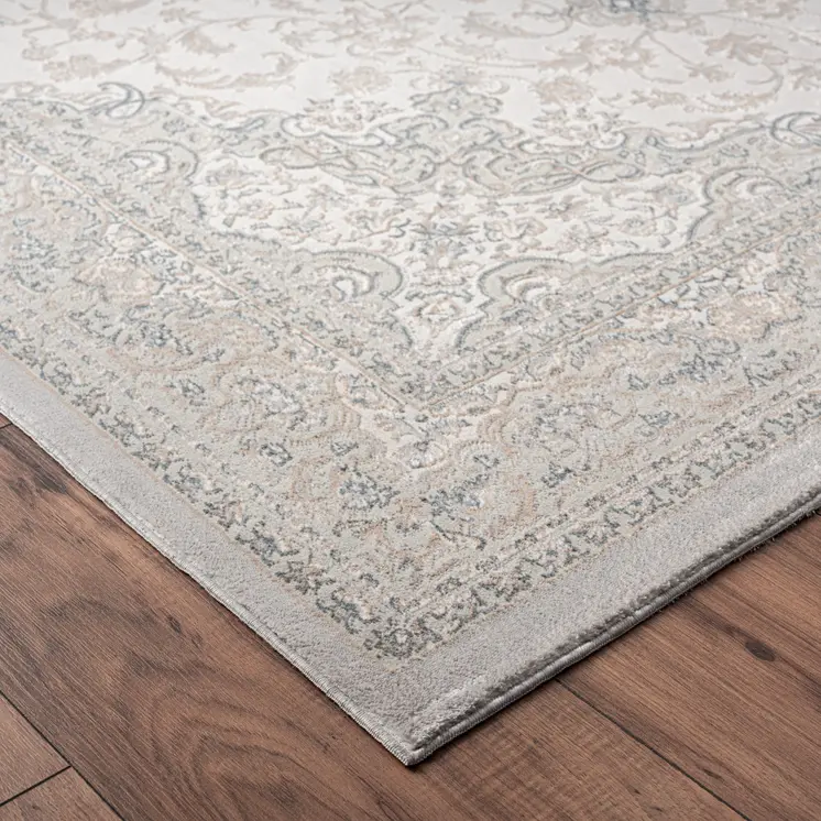 5' X 8' Gray Medallion Area Rug
