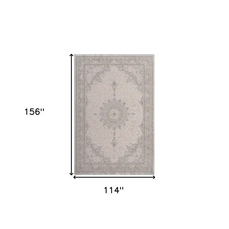 10' X 14' Gray Medallion Area Rug
