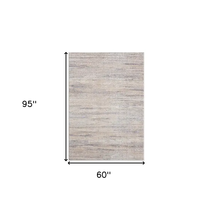 5' X 8' Gray Floral Area Rug