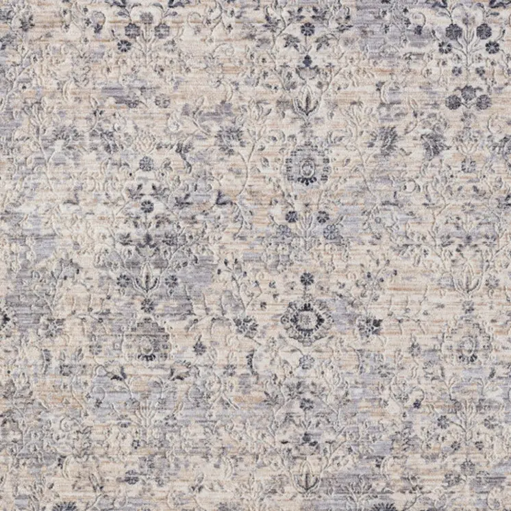 9' X 12' Gray Floral Area Rug