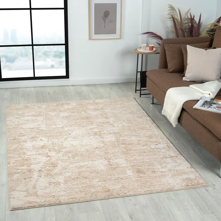 9' X 12' Beige Abstract Area Rug