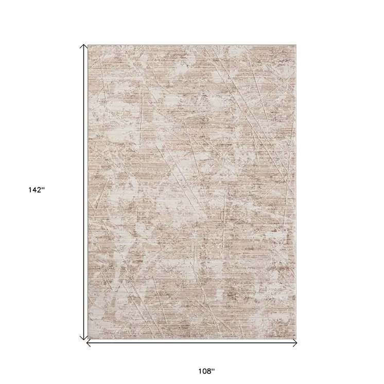 9' X 12' Beige Abstract Area Rug